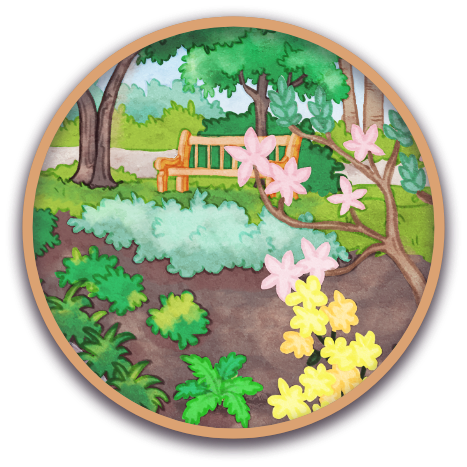 Bouton d'entrée vers le chapitre 3  des Jardins de Métis. Le chapitre a été complété.