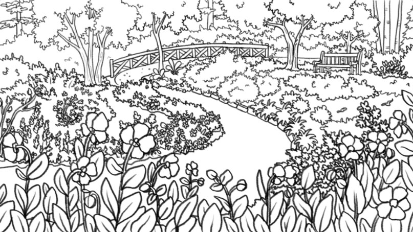 Bouton d'entrée vers le chapitre 2 des Jardins de Métis. Le chapitre n'a pas encore été complété.