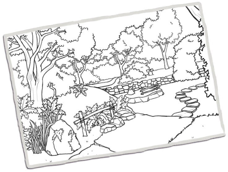 Bouton d'entrée vers le chapitre 2 de The Butchart Gardens. Le chapitre n'a pas encore été complété.