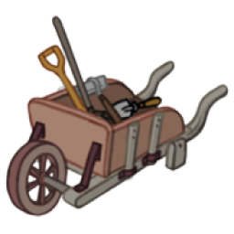 Brouette et outils de jardinage