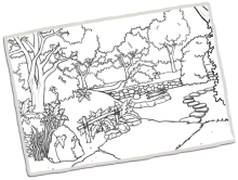 Bouton d'entrée vers le chapitre 2 de The Butchart Gardens. Le chapitre n'a pas encore été complété.